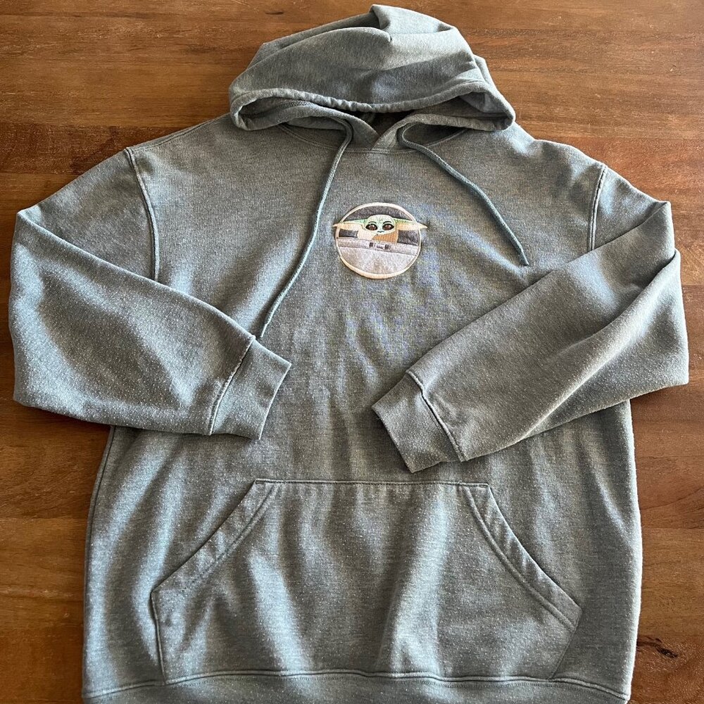 Star Wars Baby Yoda Light‎ Green Pullover Hoodie XS X-Small Front Pocket